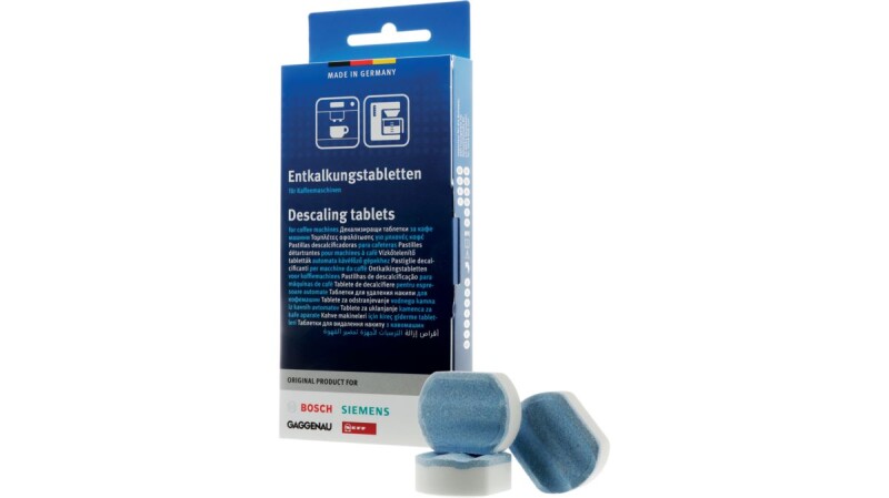Descaling tablets suitable for coffee machines Region SÜD/WEST (de,en,ar,el,es,fr,he,hu,it,nl,pt,ro,ru,sl,tr,ukr)  00311975 00311975