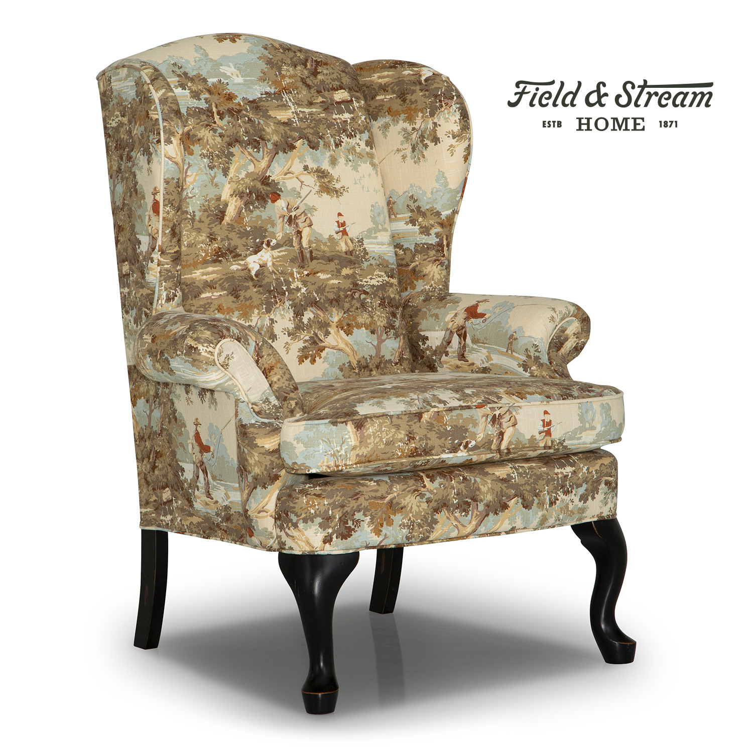 Sylvia - Wing Back Chair - Antique Black - 0710AB 0710AB