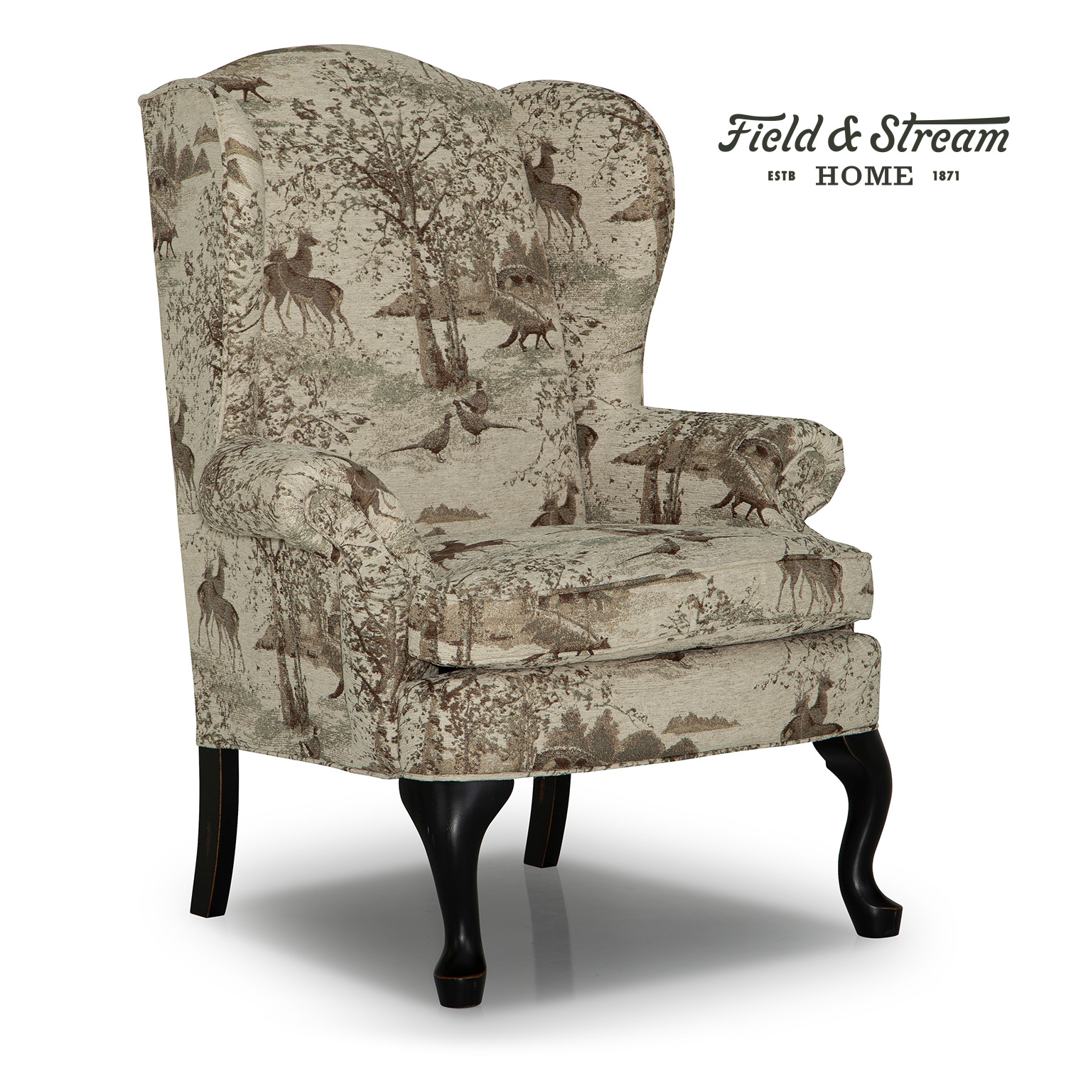 Sylvia - Wing Back Chair - Antique Black - 0710AB 0710AB