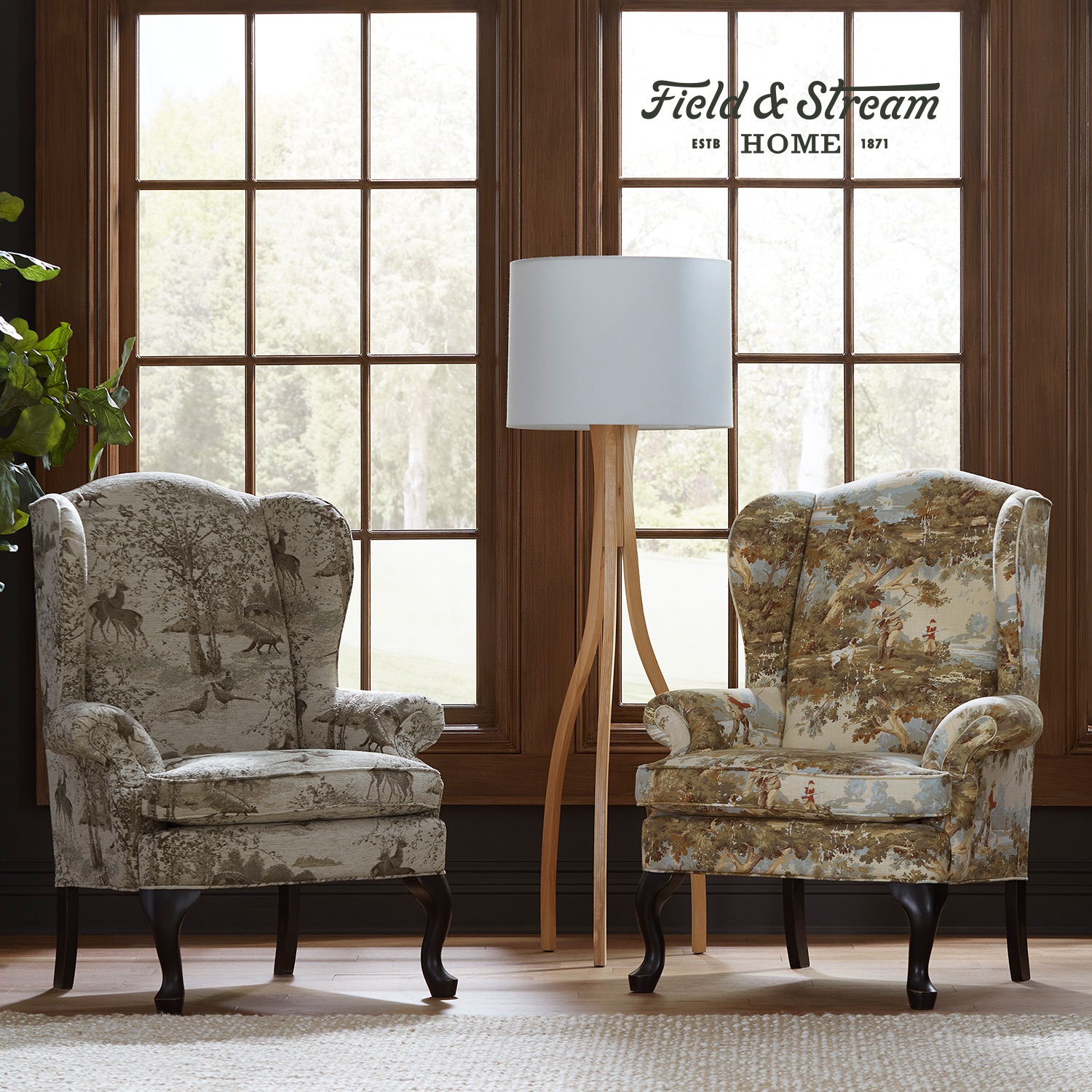 Sylvia - Wing Back Chair - Antique Black - 0710AB 0710AB