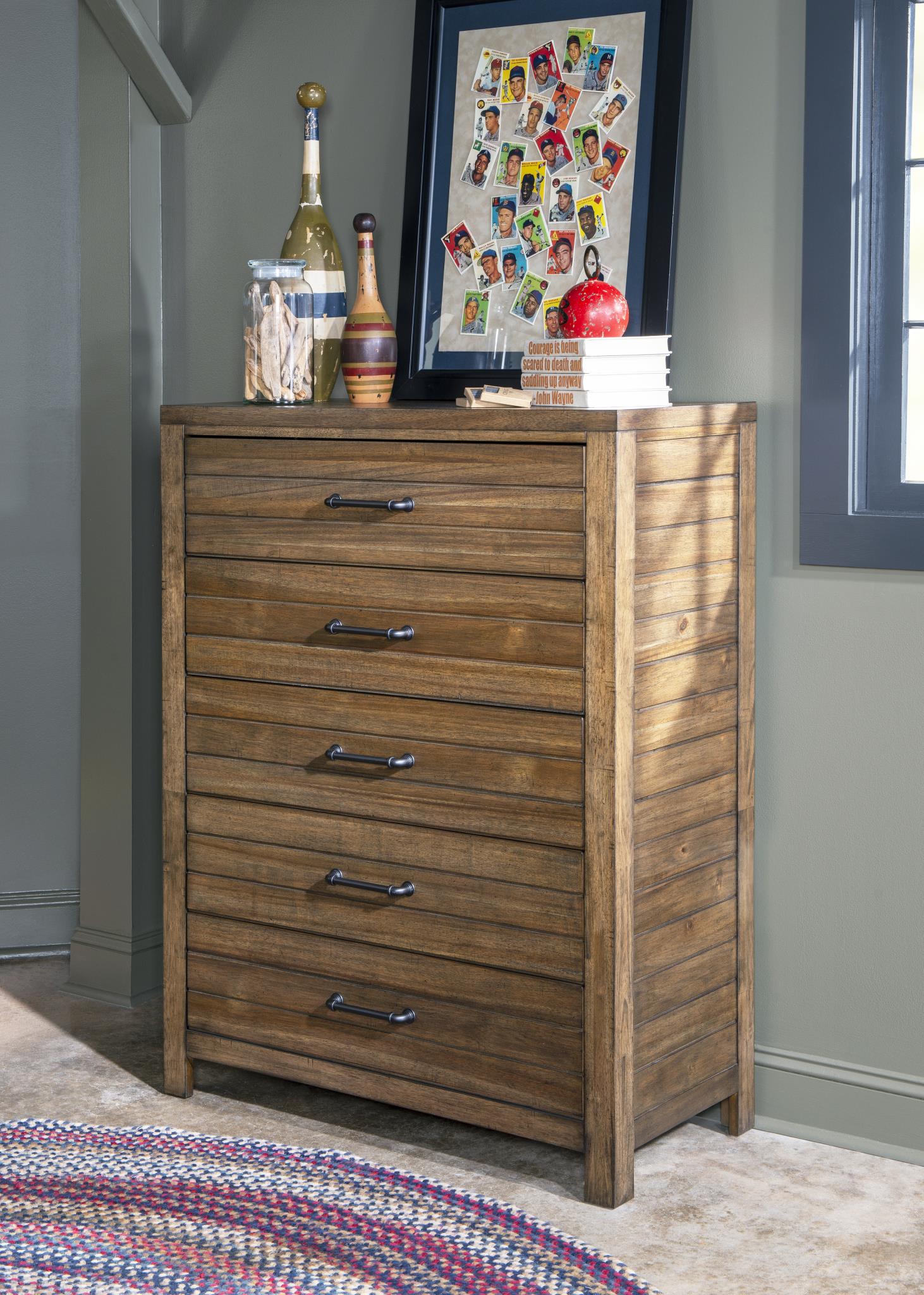 0832 Summer Camp LK Drawer Chest Brown Finish 08322200VC