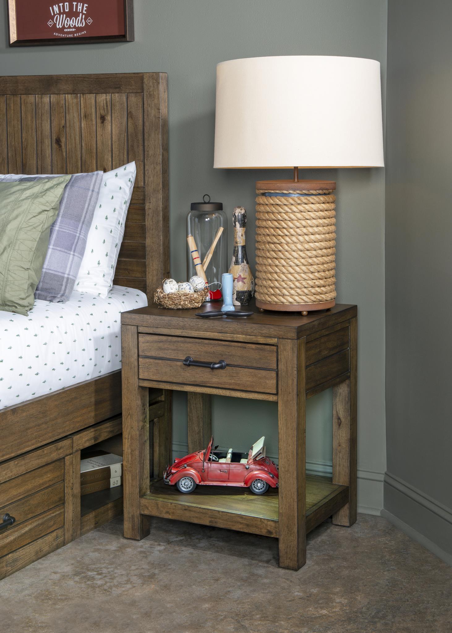 0832 Summer Camp LK Open Night Stand Brown Finish 08323101V