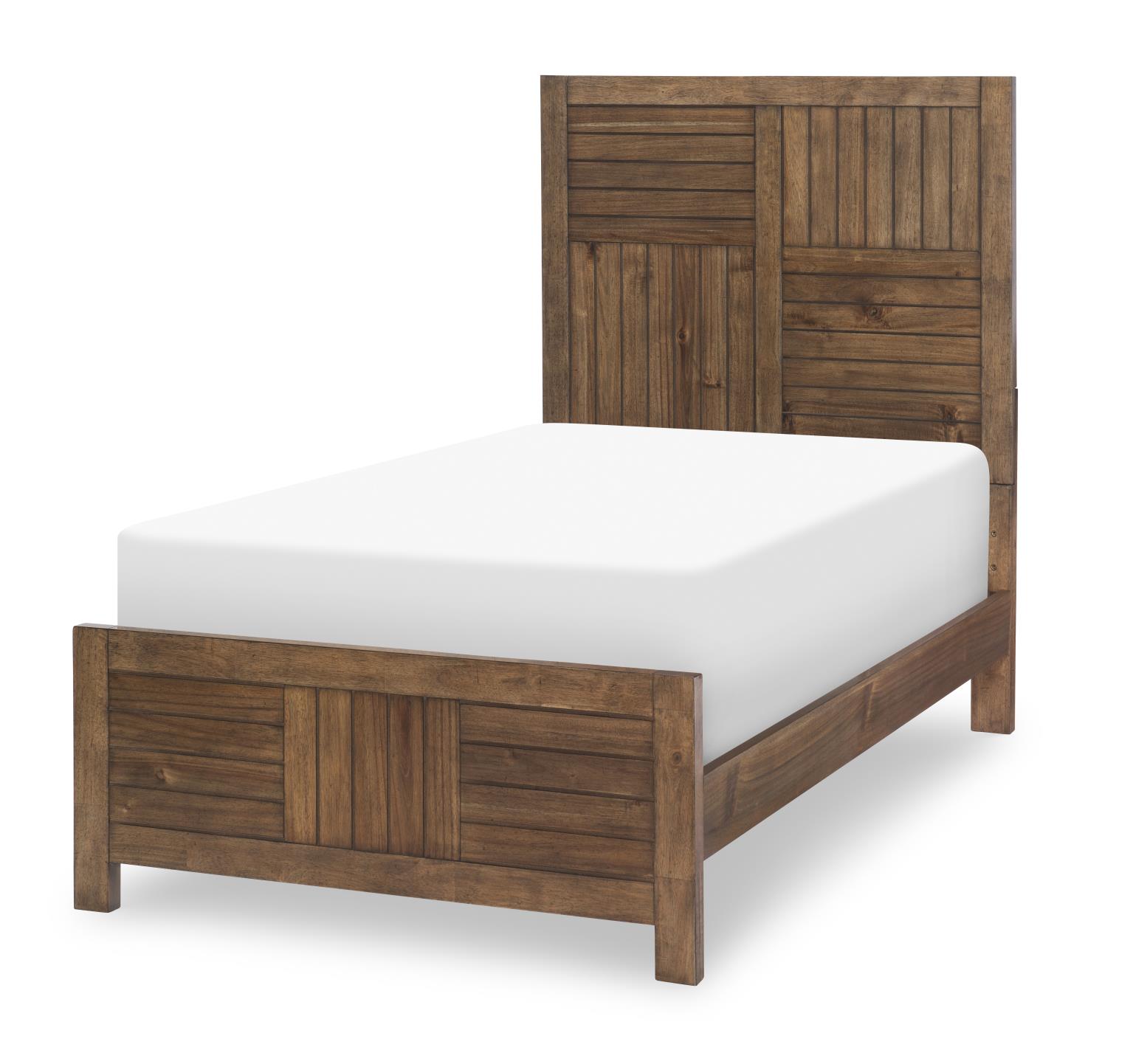 0832 Summer Camp LK Complete Panel Bed, Twin 3/3 Brown Finish 08324103K
