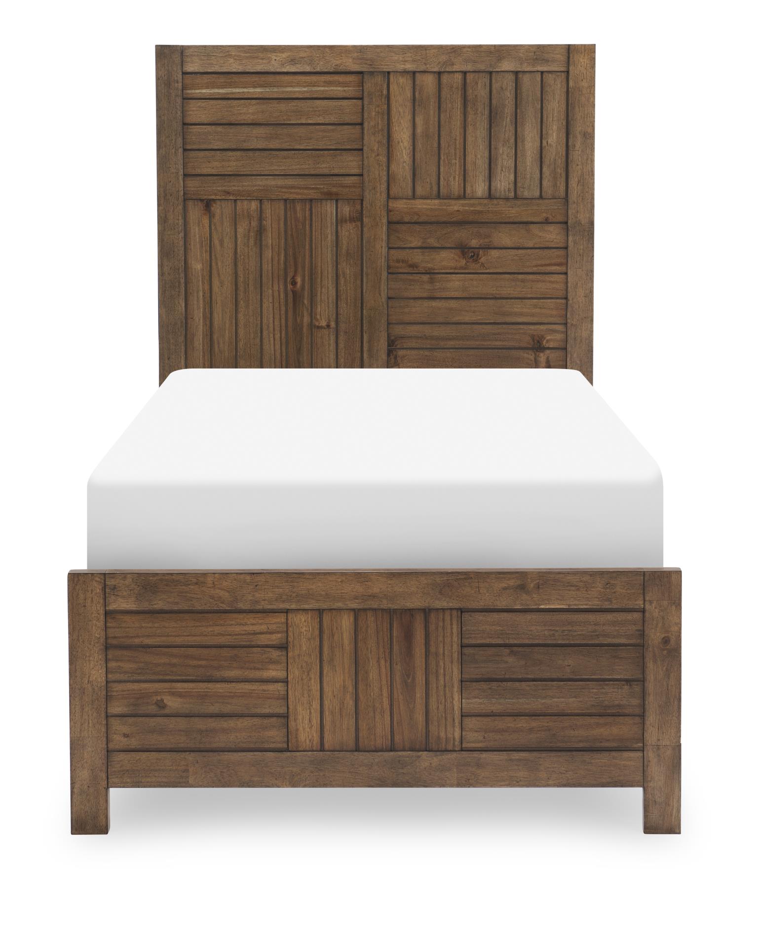 0832 Summer Camp LK Complete Panel Bed, Twin 3/3 Brown Finish 08324103K