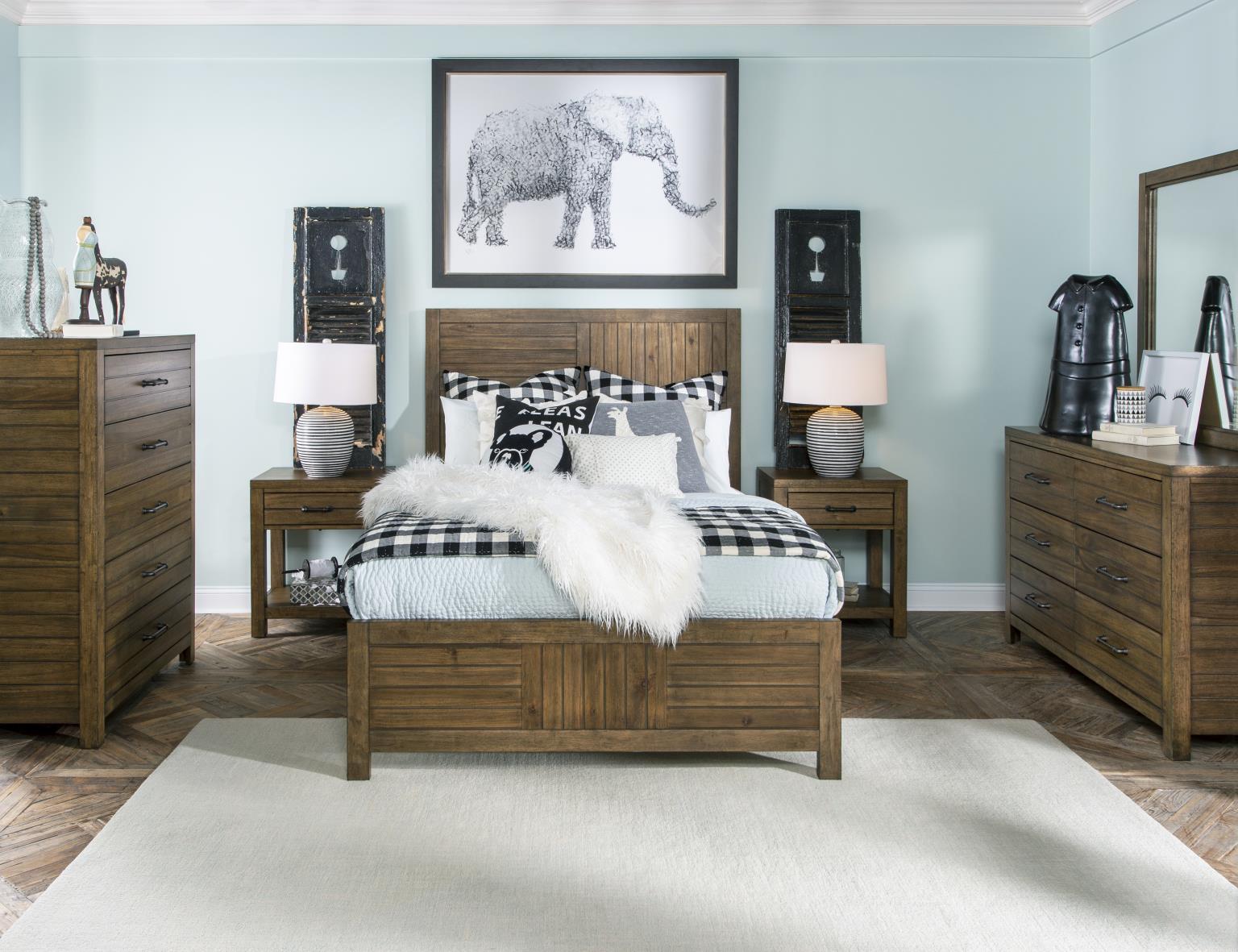 0832 Summer Camp LK Complete Panel Bed, Full 4/6 Brown Finish 08324104K