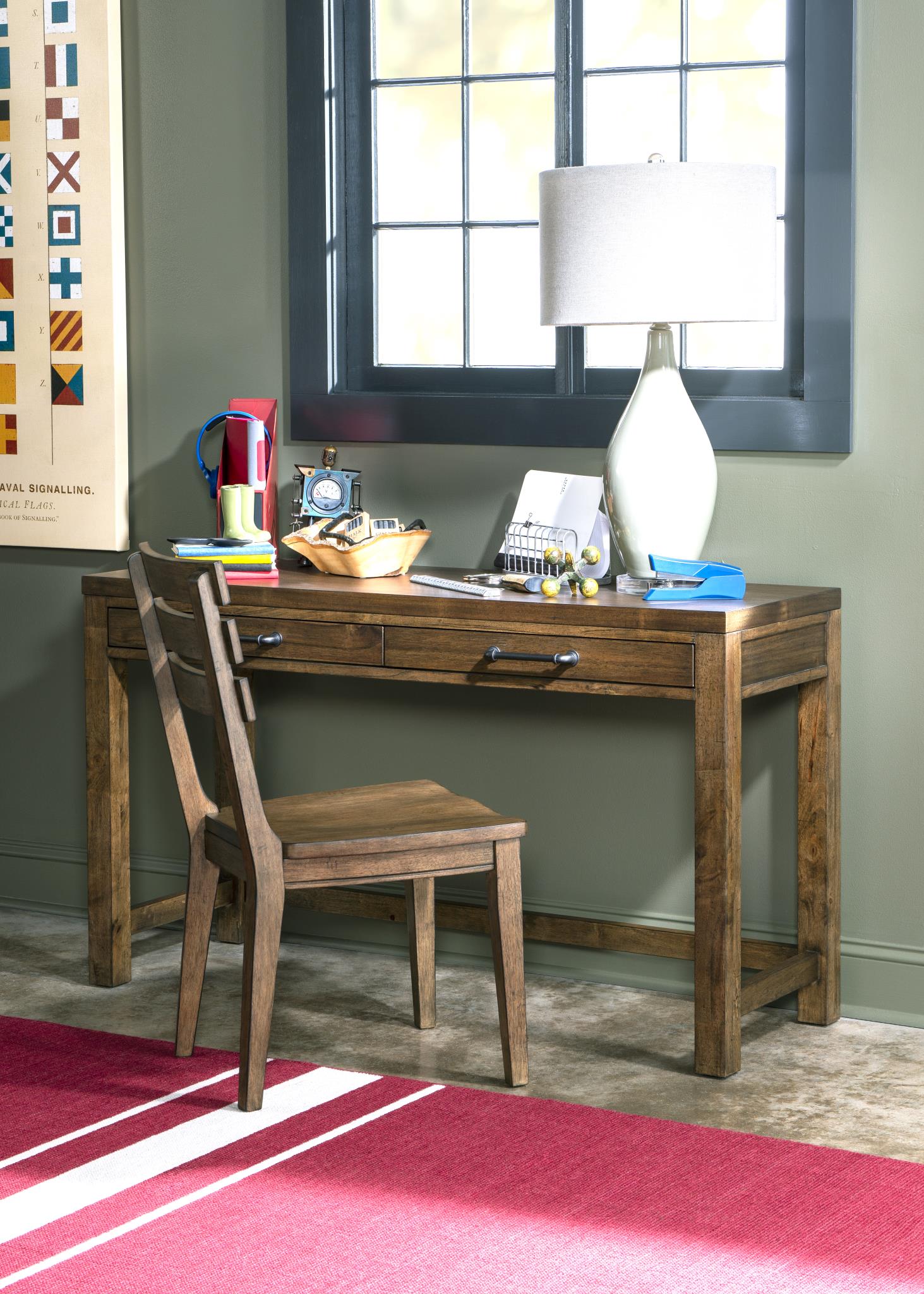 0832 Summer Camp LK Desk Brown Finish 08326100V