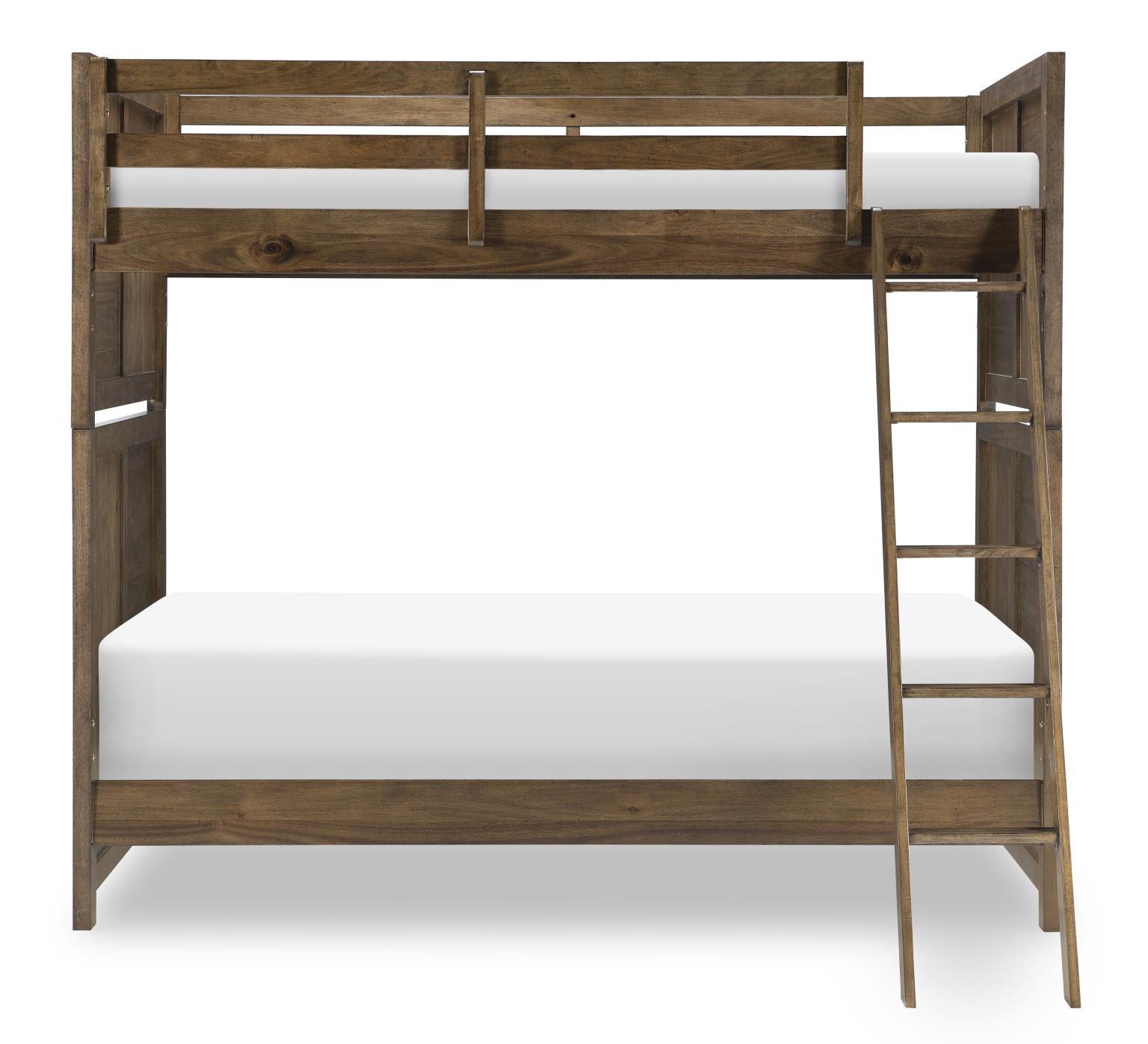 0832 Summer Camp LK Complete Twin Over Twin Bunk Bed Brown Finish 08328110K