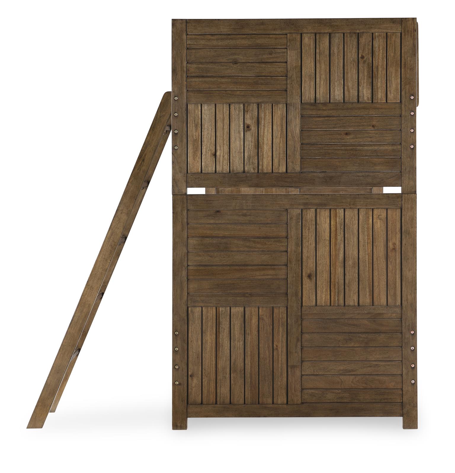 0832 Summer Camp LK Complete Twin Over Twin Bunk Bed Brown Finish 08328110K