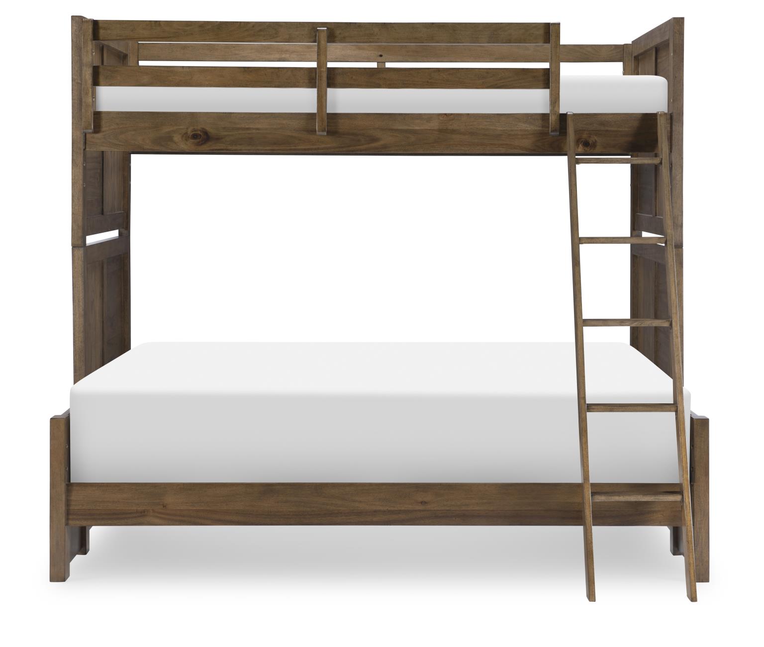 0832 Summer Camp LK Complete Twin Over Full Bunk Set Brown Finish 08328140K