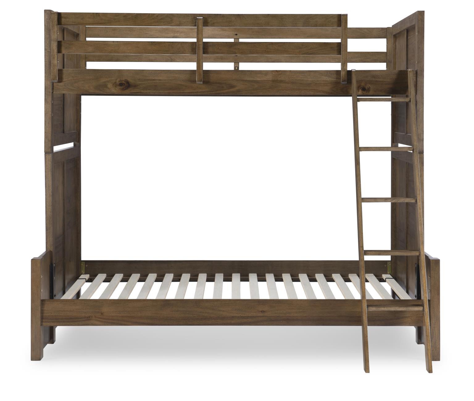 0832 Summer Camp LK Complete Twin Over Full Bunk Set Brown Finish 08328140K