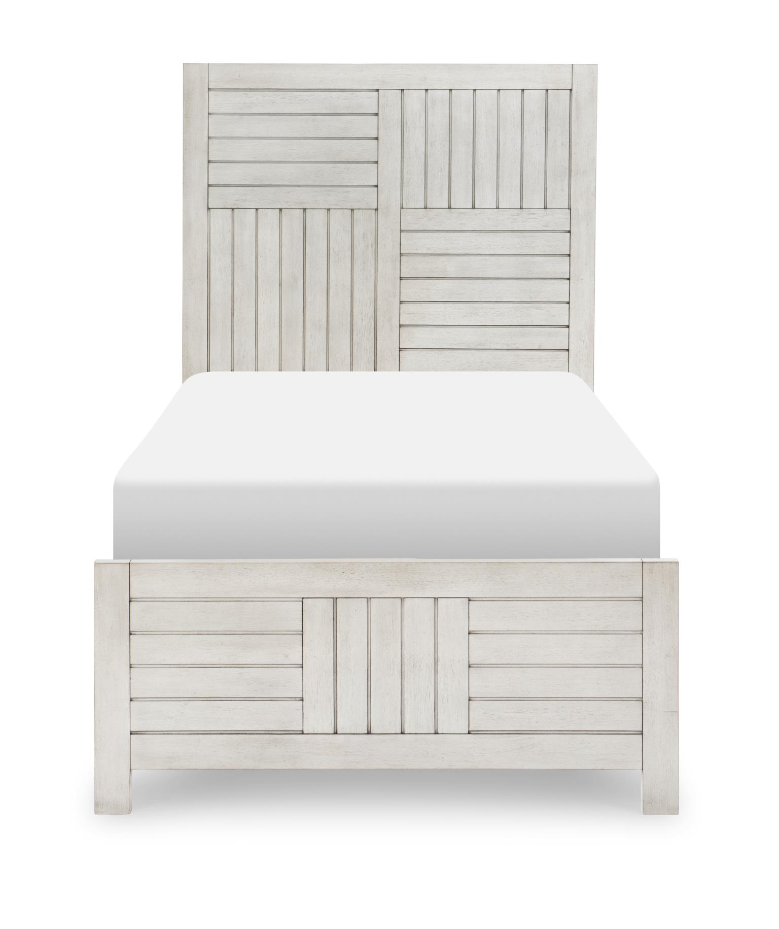 0833 Summer Camp LK Complete Panel Bed, Twin 3/3 Stone Path Gray Finish 08334103K