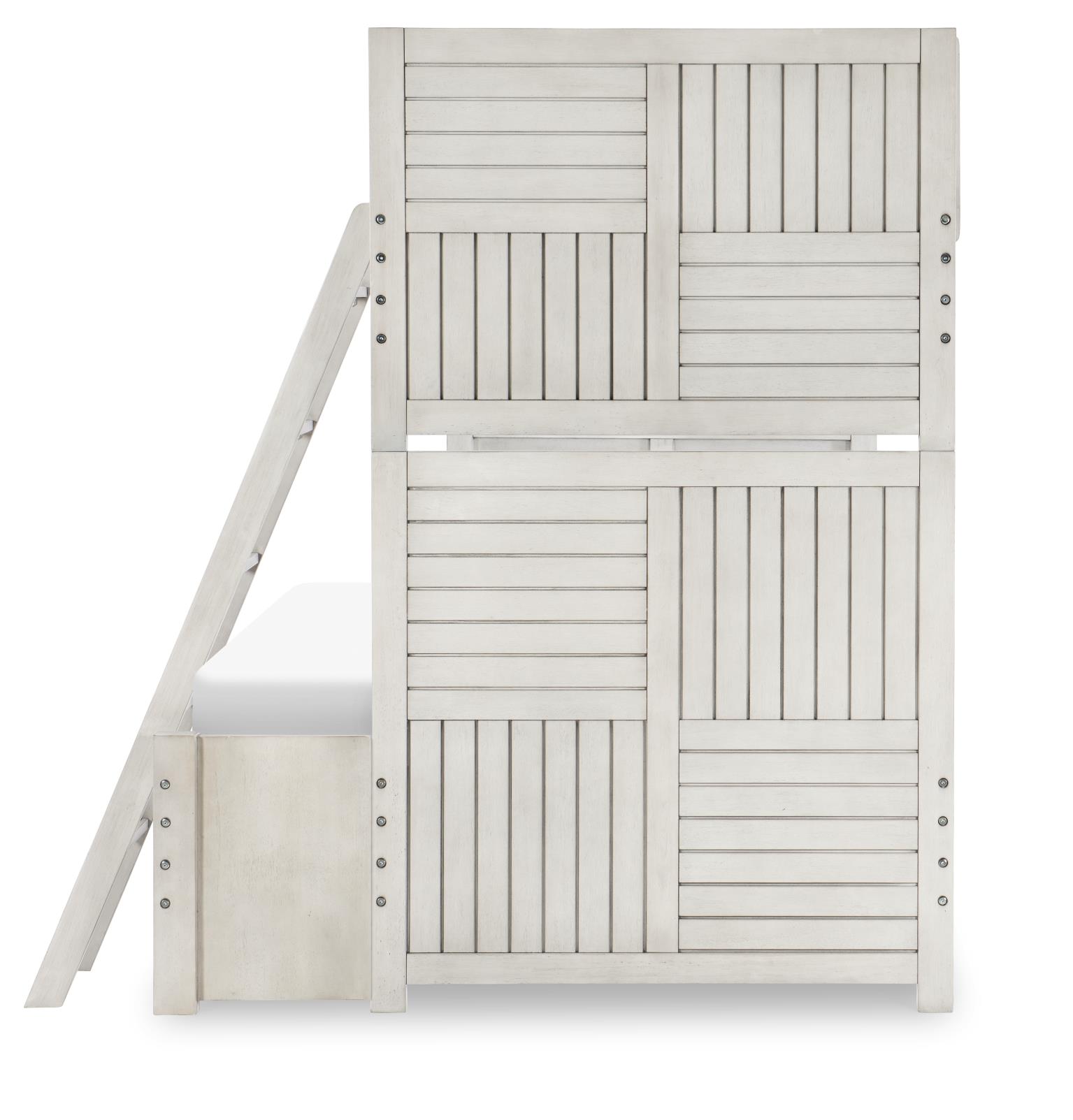 0833 Summer Camp LK Complete Twin Over Full Bunk Bed Stone Path Gray Finish 08338140K
