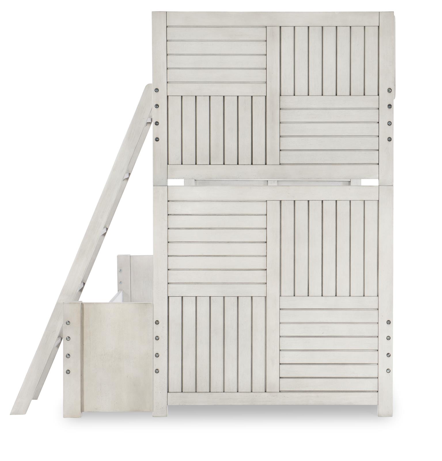0833 Summer Camp LK Complete Twin Over Full Bunk Bed Stone Path Gray Finish 08338140K