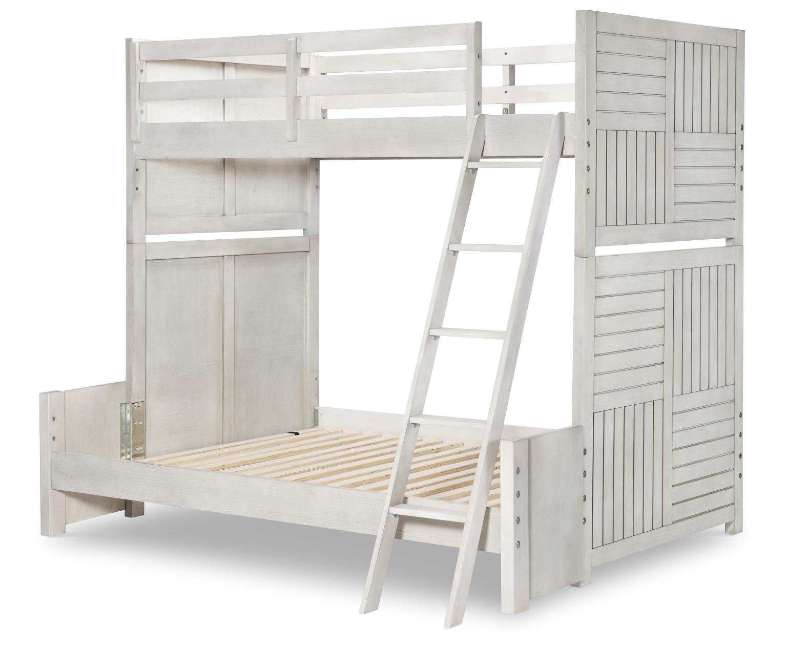 0833 Summer Camp LK Complete Twin Over Full Bunk Bed Stone Path Gray Finish 08338140K