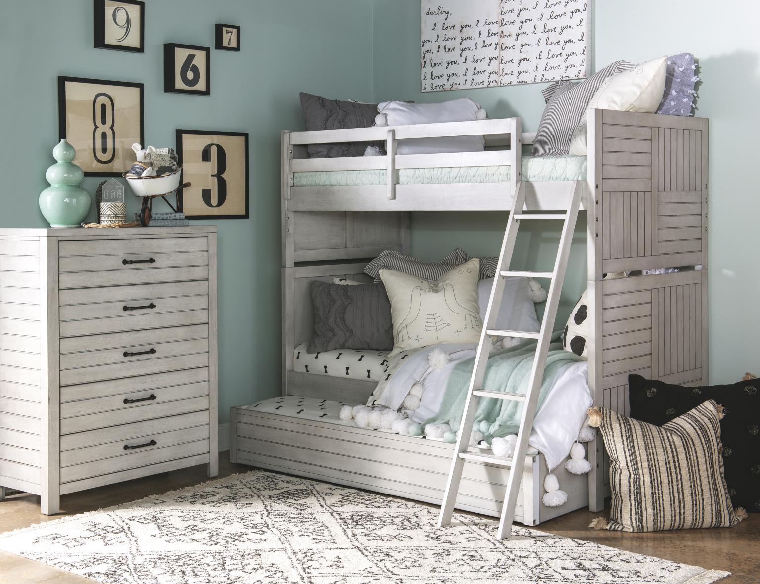 0833 Summer Camp LK Trundle Storage Drawer Stone Path Gray Finish 08339500V
