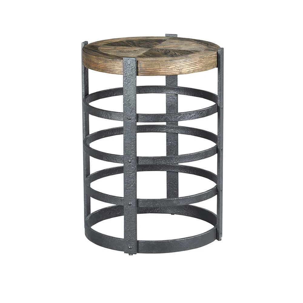 Hidden Treasures Barrel Strap End Table 090973