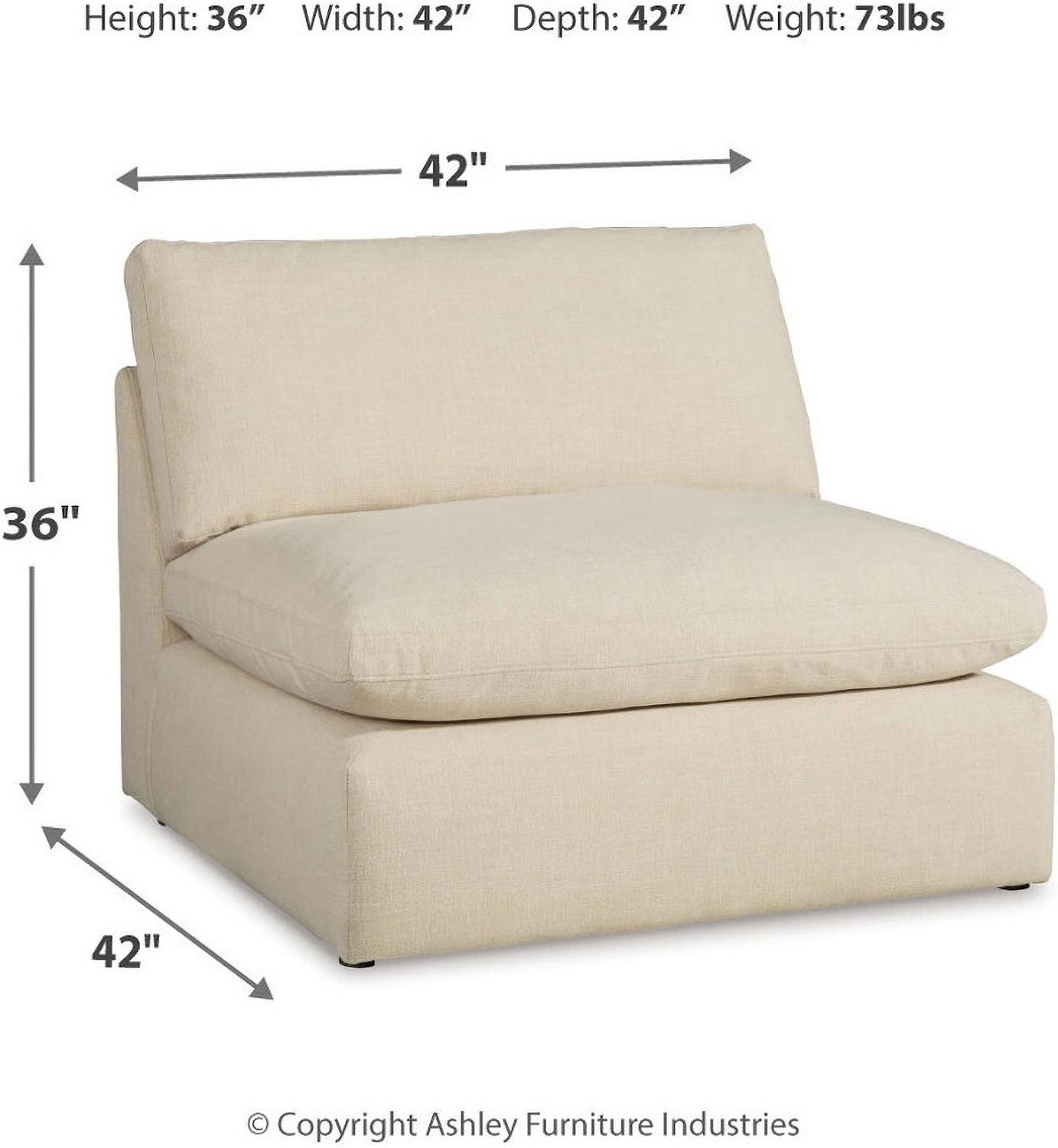 Elyza Armless Chair In Linen 1000646