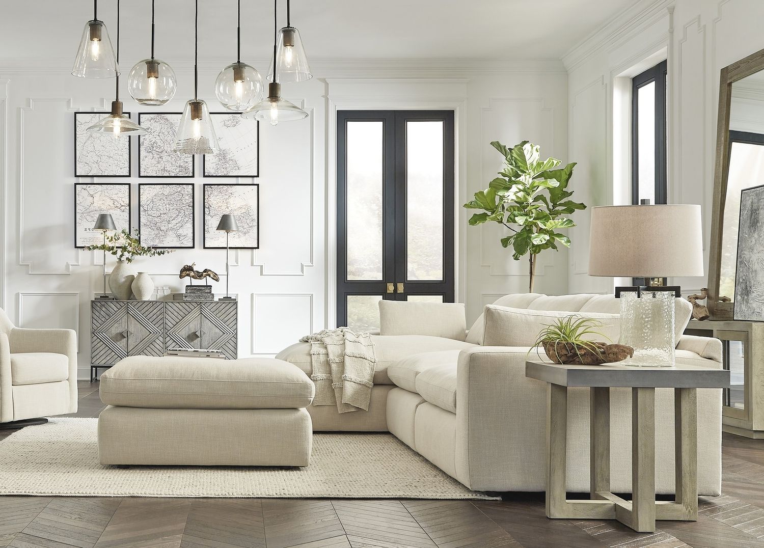 Elyza 3-Piece LAF Sectional With Chaise In Linen 10006S3