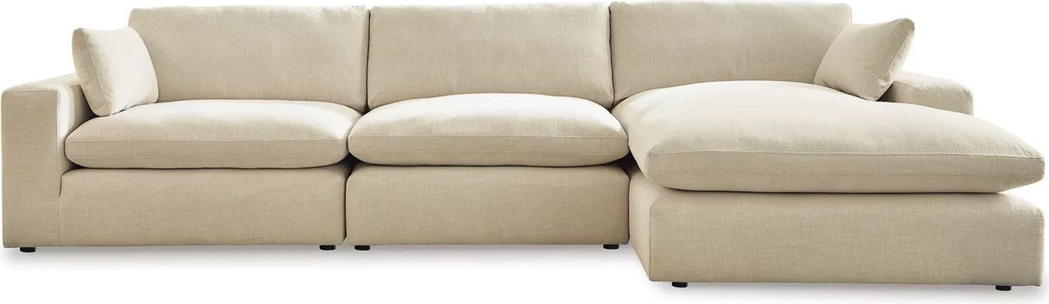 Elyza 3-Piece RAF Sectional With Chaise In Linen 10006S4