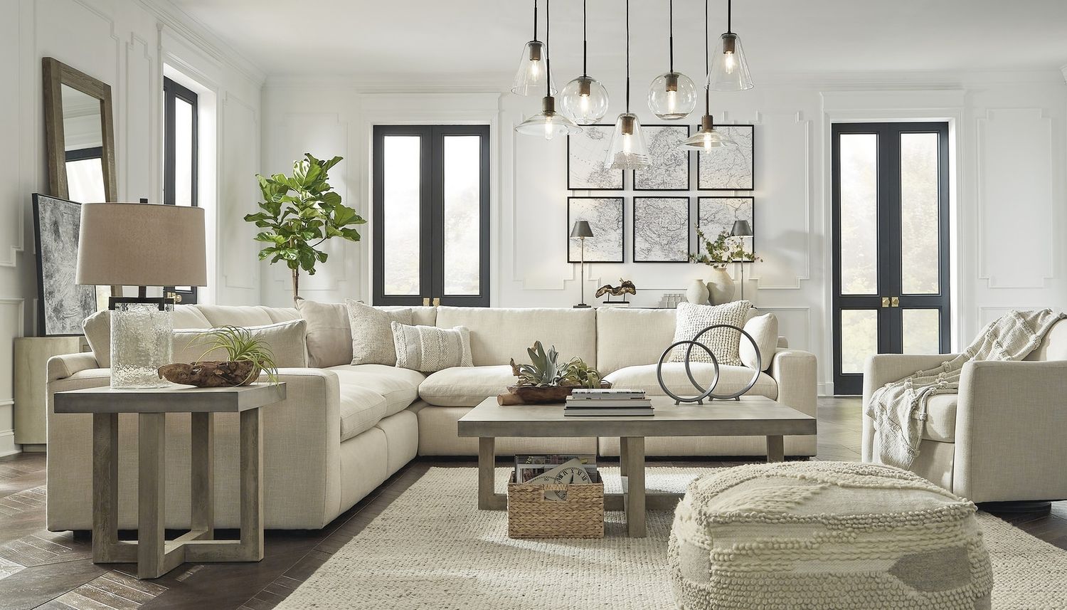 Elyza 5-Piece Sectional In Linen 10006S5