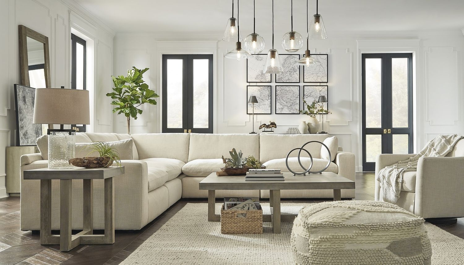 Elyza 5-Piece Sectional In Linen 10006S5