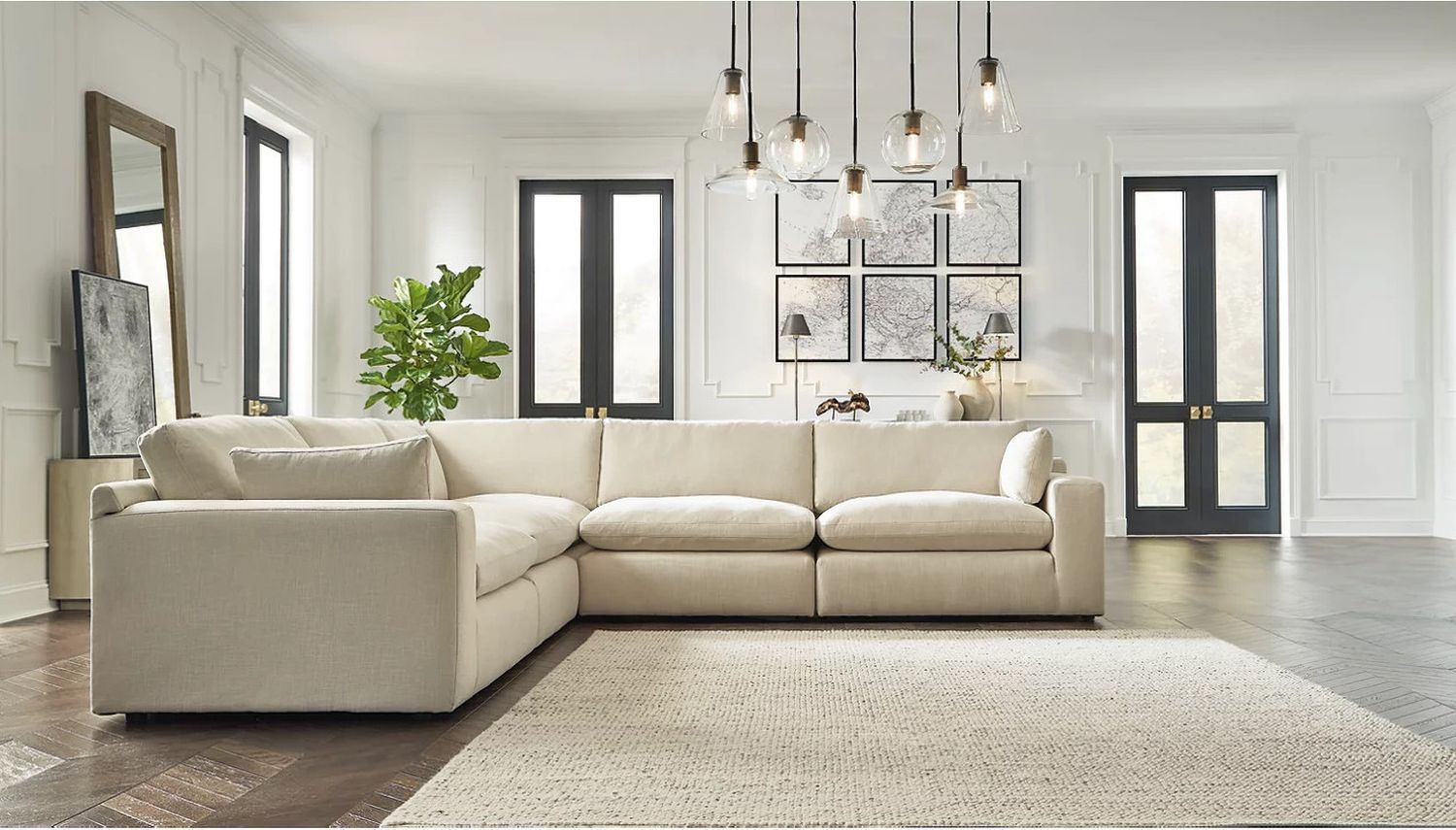 Elyza 5-Piece Sectional In Linen 10006S5