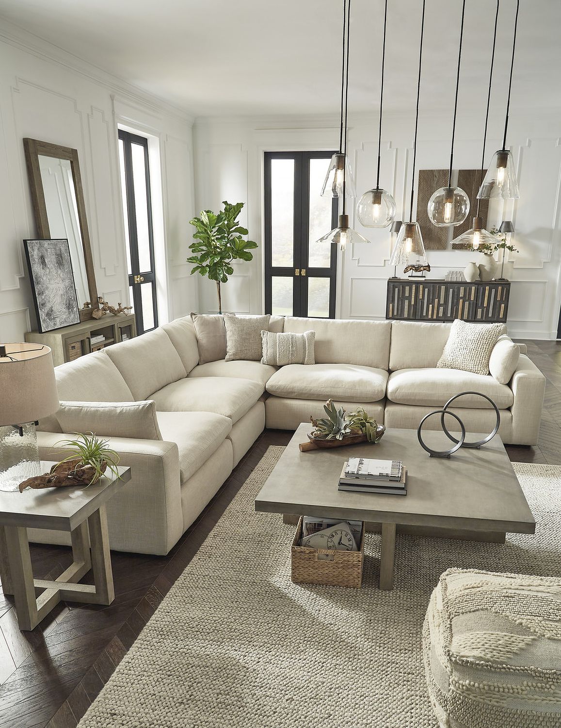 Elyza 5-Piece Sectional In Linen 10006S5