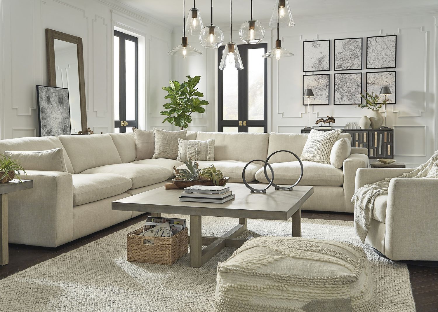 Elyza 5-Piece Sectional In Linen 10006S5