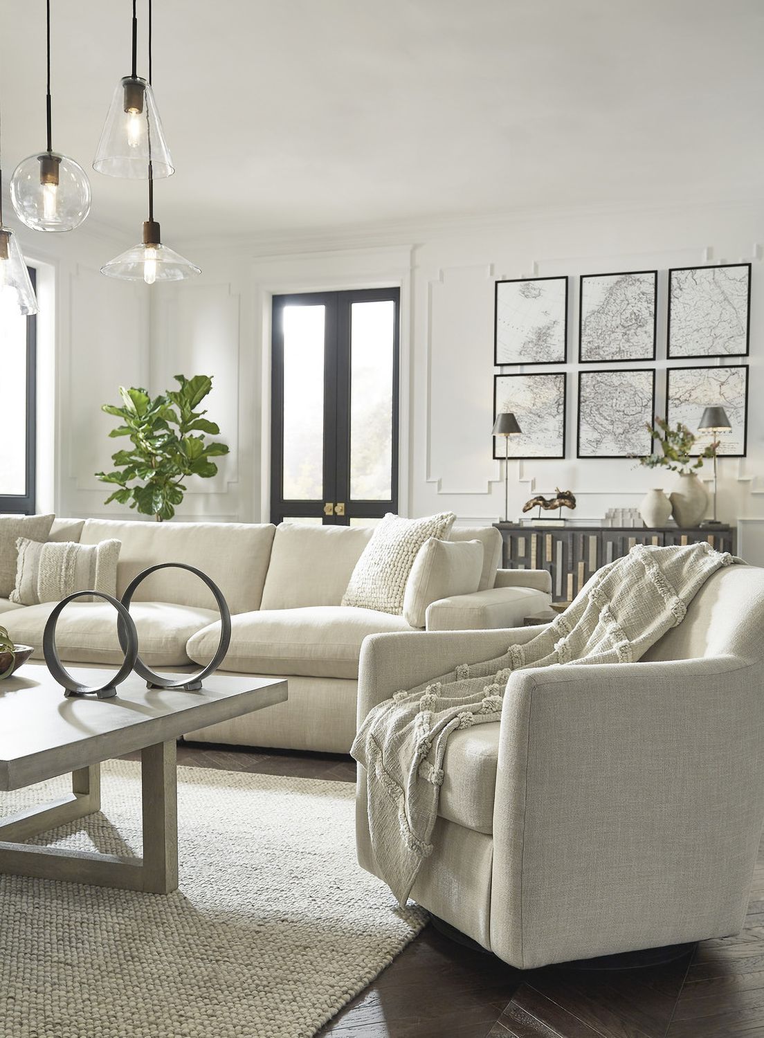 Elyza 5-Piece Sectional In Linen 10006S5