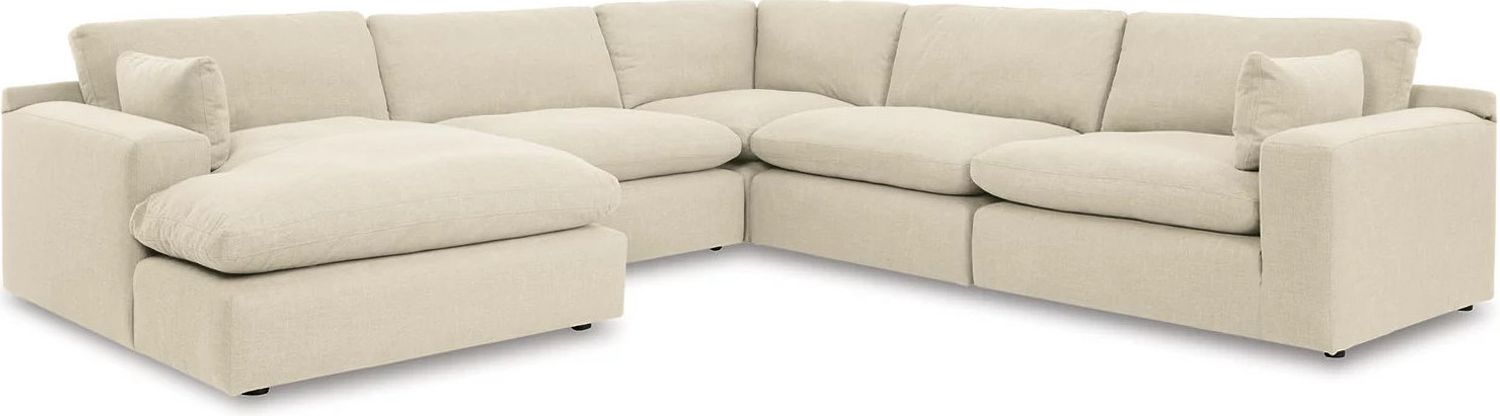 Elyza 5-Piece LAF Sectional With Chaise In Linen 10006S6