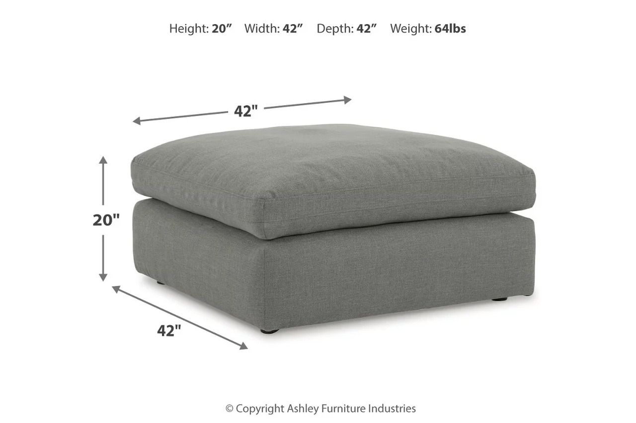 Elyza Oversized Accent Ottoman In Smoke 1000708