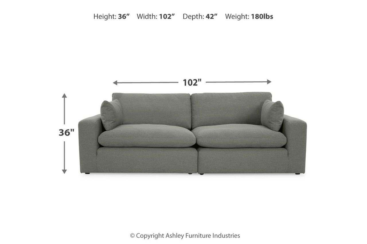 Elyza Loveseat In Smoke 10007S1