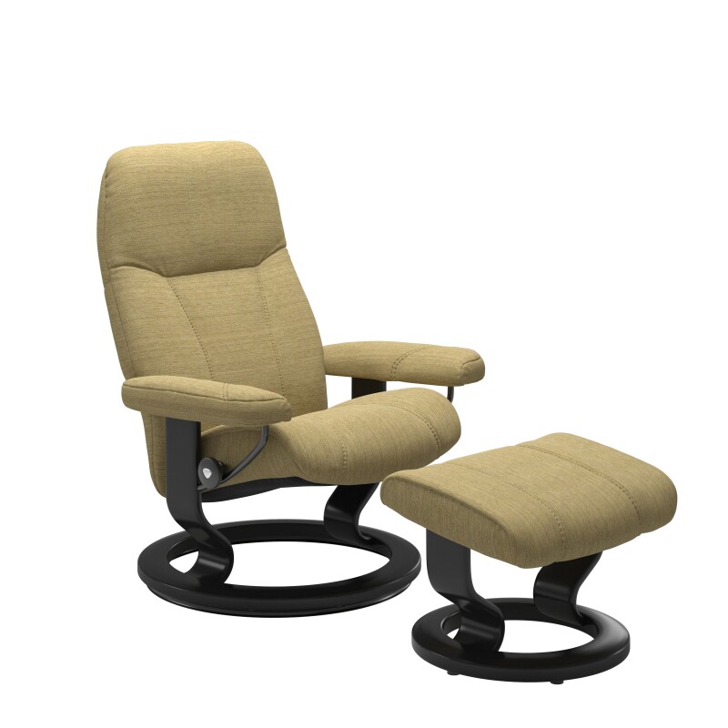 Stressless® Consul (M) Classic Base Recliner with Ottoman 10050155919005