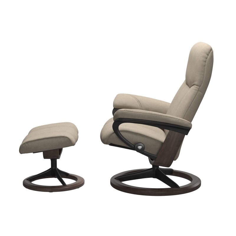 Stressless® Consul (M) Signature Base Recliner with Ottoman 1005315579814511