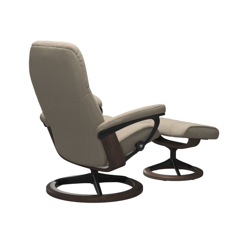 Stressless® Consul (M) Signature Base Recliner with Ottoman 1005315579814511