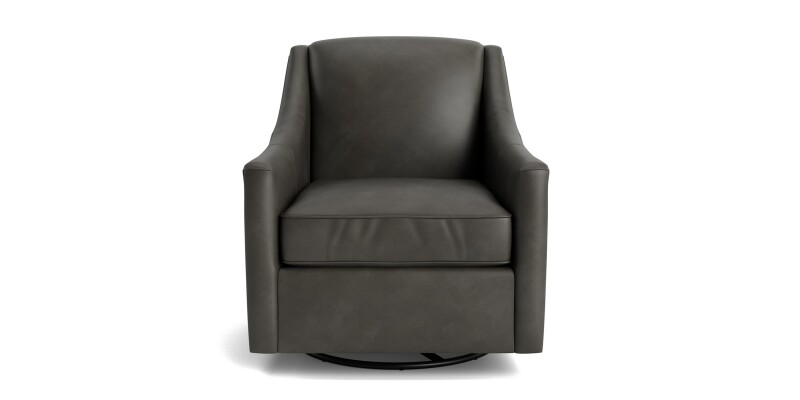 Corinna Leather Slope Arm Swivel Glider Chair 104509L53