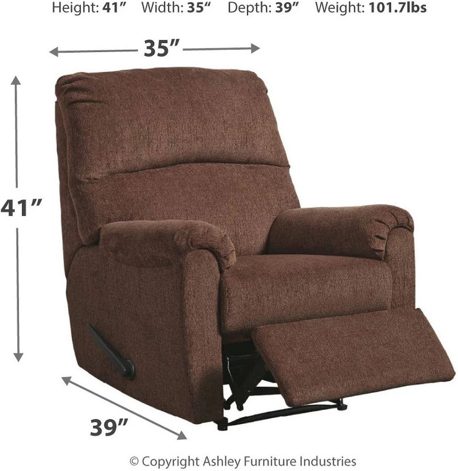 Nerviano Chocolate Zero Wall Recliner 1080229