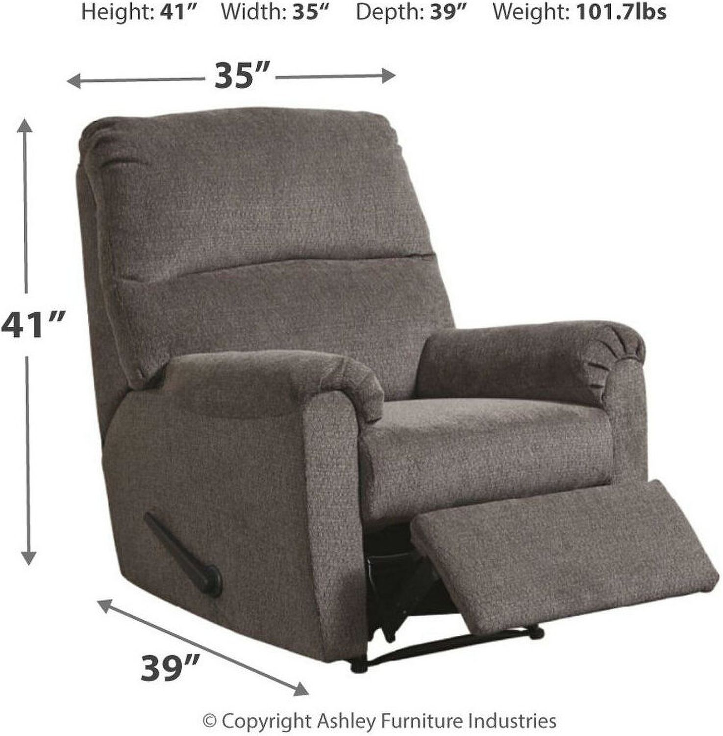 Nerviano Gray Zero Wall Recliner 1080329