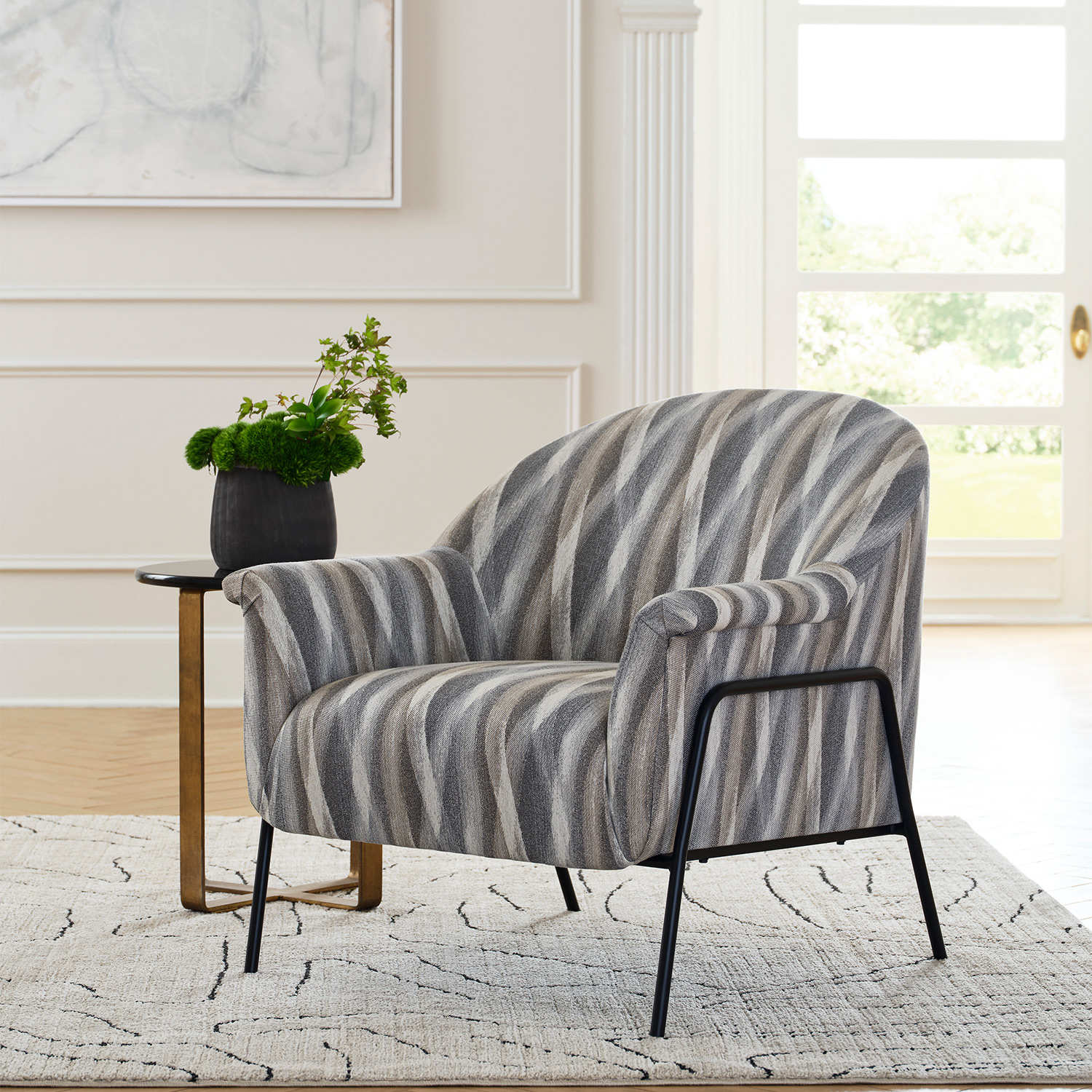 Torrey - Modern Accent Chair With Metal Framed Legs - BLACK METAL - 1080BM 1080BM