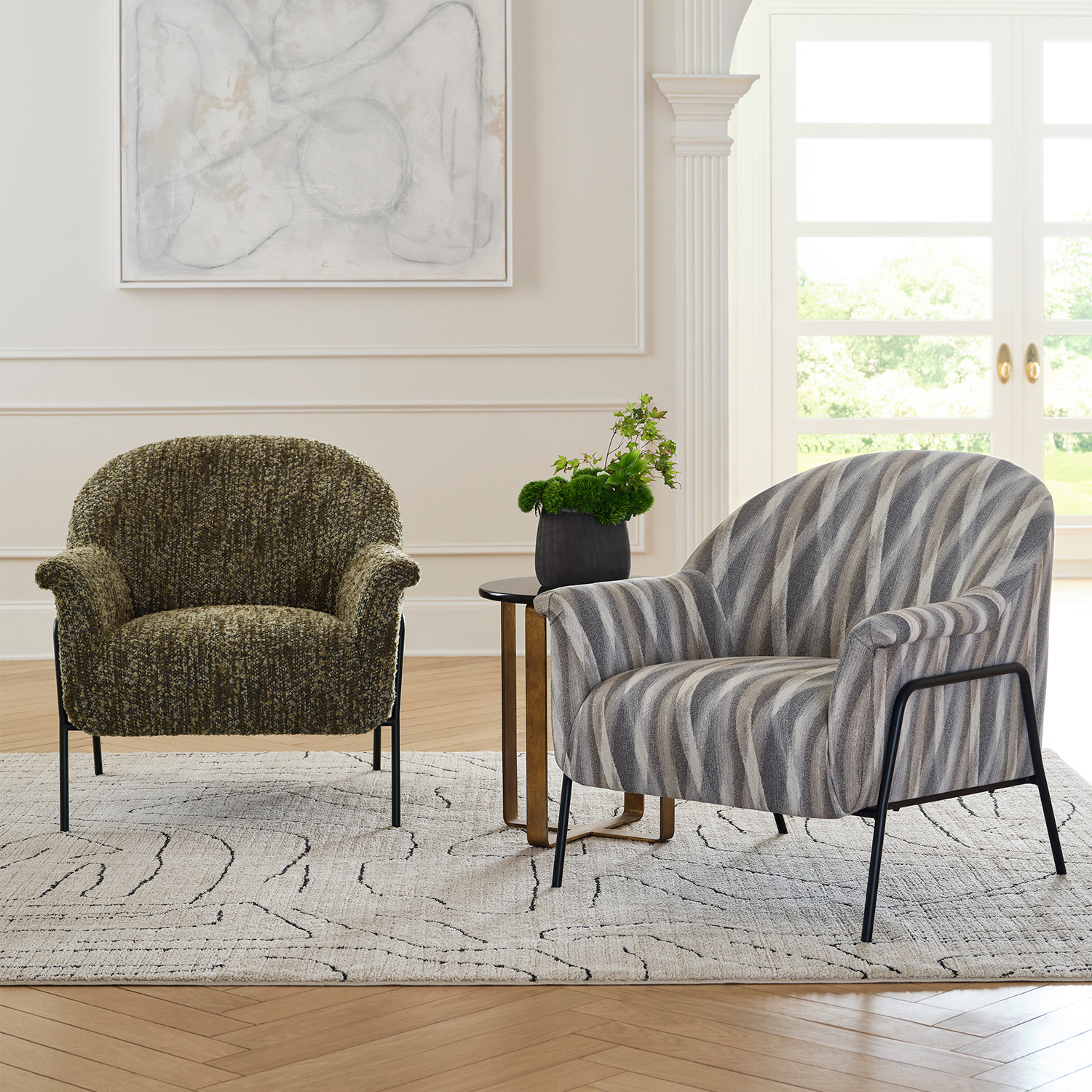 Torrey - Modern Accent Chair With Metal Framed Legs - BLACK METAL - 1080BM 1080BM