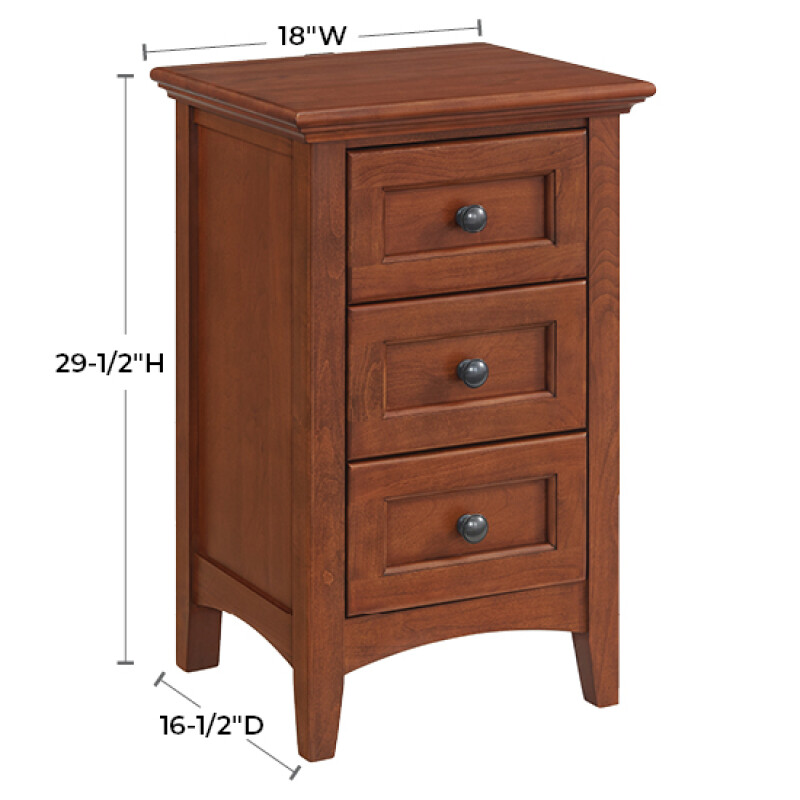 1100 Mckenzie Small 3-drawer Nightstand 1100FST