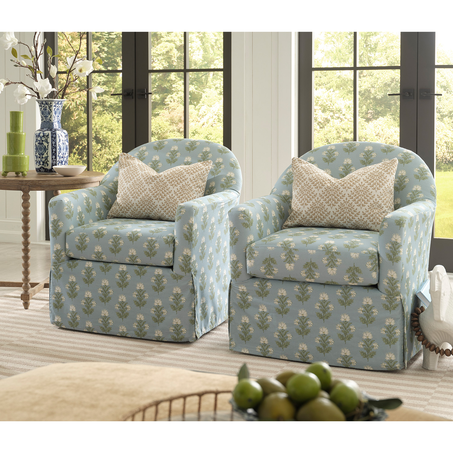 Meg - Classic Slipcovered Look Swivel Chair - 1108 1108