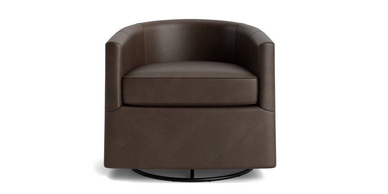 Maxwell Leather Barrel Back Swivel Glider 111009L52
