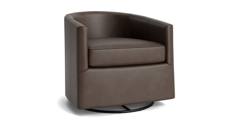 Maxwell Leather Barrel Back Swivel Glider 111009L53