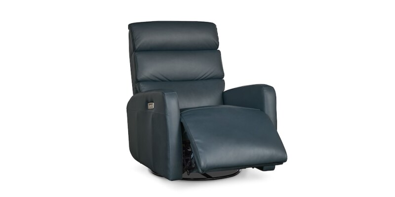 Hudson Leather Track Arm Swivel Glider Power Recliner 11179L5