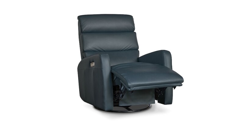 Hudson Leather Track Arm Swivel Glider Power Recliner 11179L5