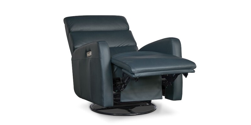 Hudson Leather Track Arm Swivel Glider Power Recliner 11179L5