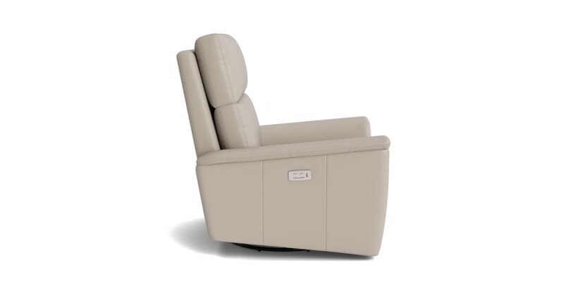 Harris Leather Pad Arm Swivel Glider Power Recliner 11199L53