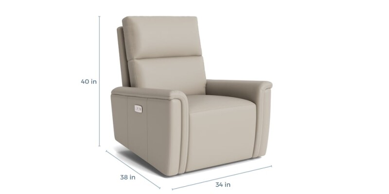Harris Leather Pad Arm Swivel Glider Power Recliner 11199L53