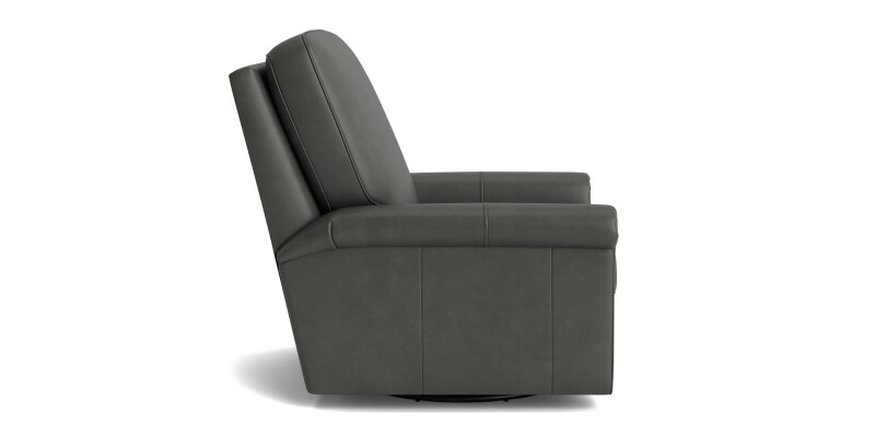 Thompson Leather Panel Arm Swivel Glider Chair 112409L53